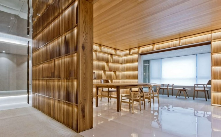 grille tendance bibliothèque bois moderne salle à manger