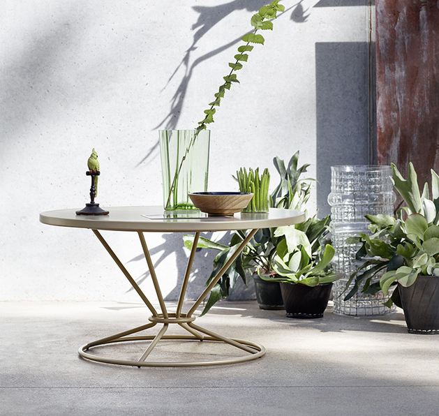 table jardin mobilier design idée extérieur aménagement