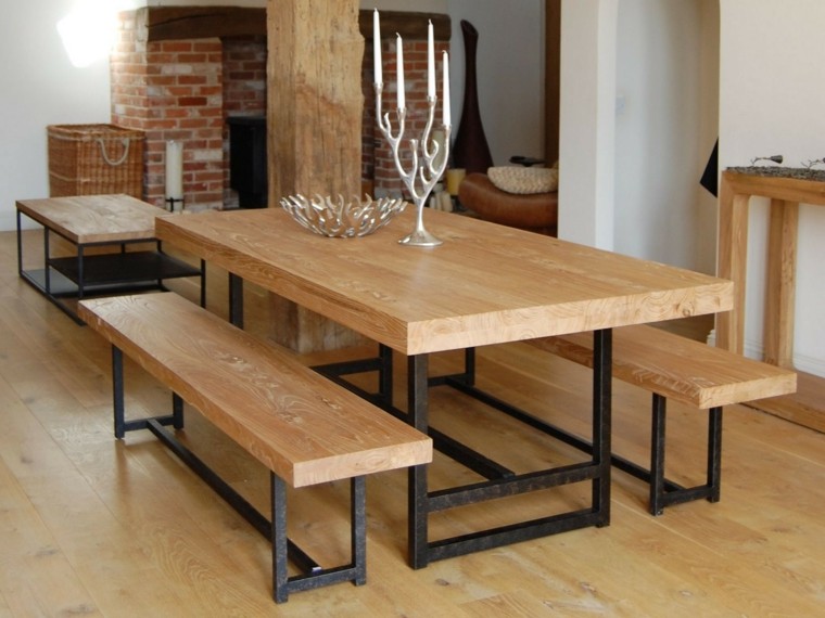 idee table salle à manger bancs bois