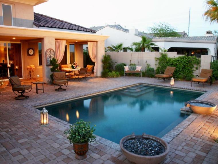 terrasse design piscine patio