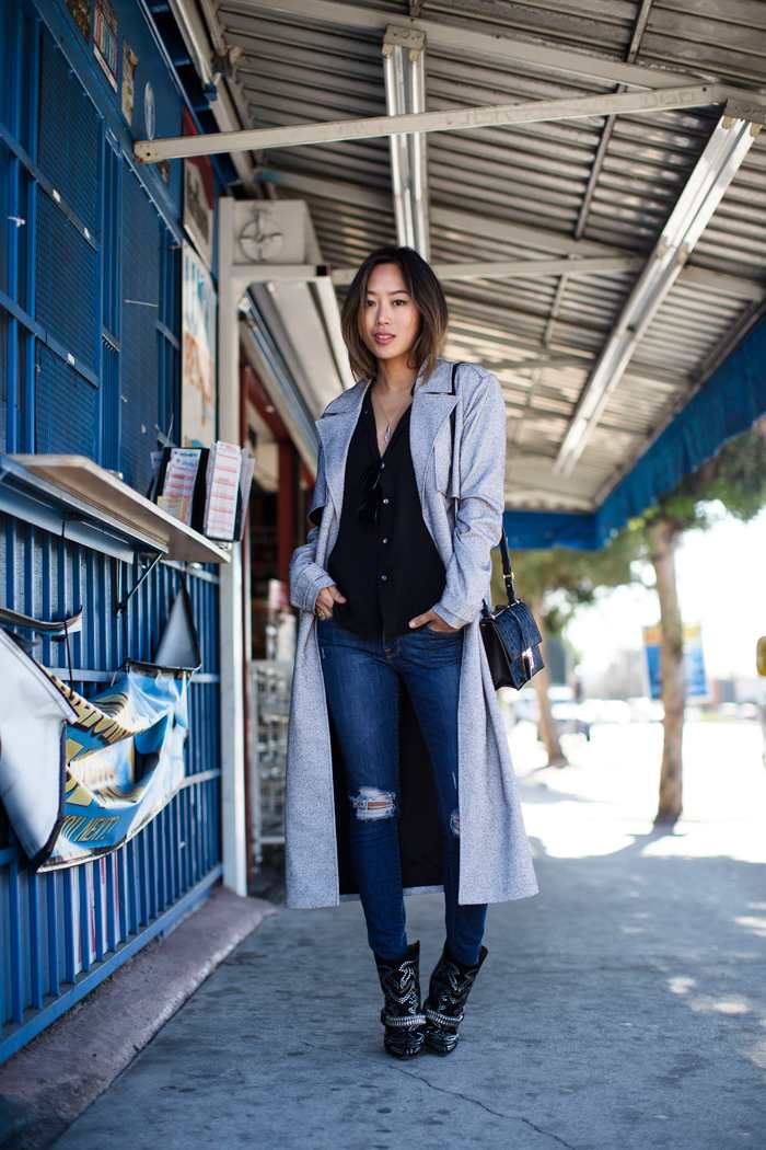 idée femme blazer jeans tendance mode sac 