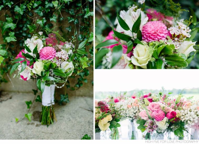 idée thème mariage déco fleurs bouquet mariée rose blanc idée 