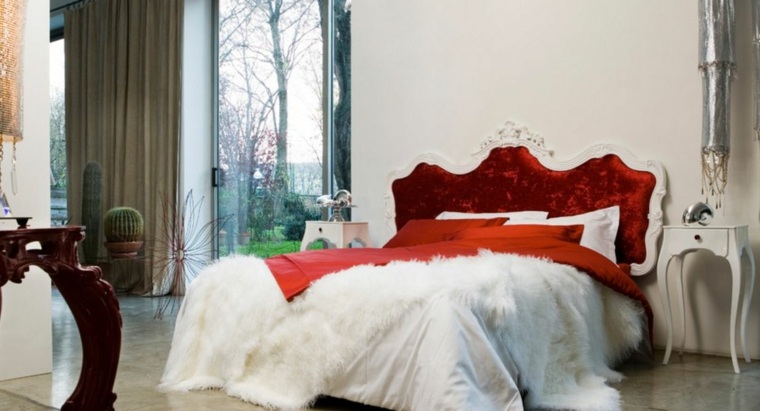 chambre style baroque deco tete de lit bois et tissu