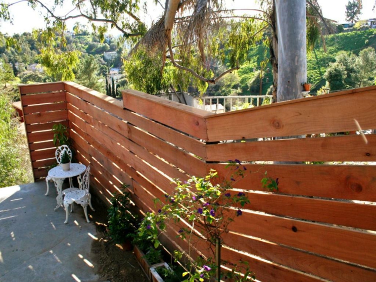idée clôture jardin bois diy idée extérieur aménagé pratique design