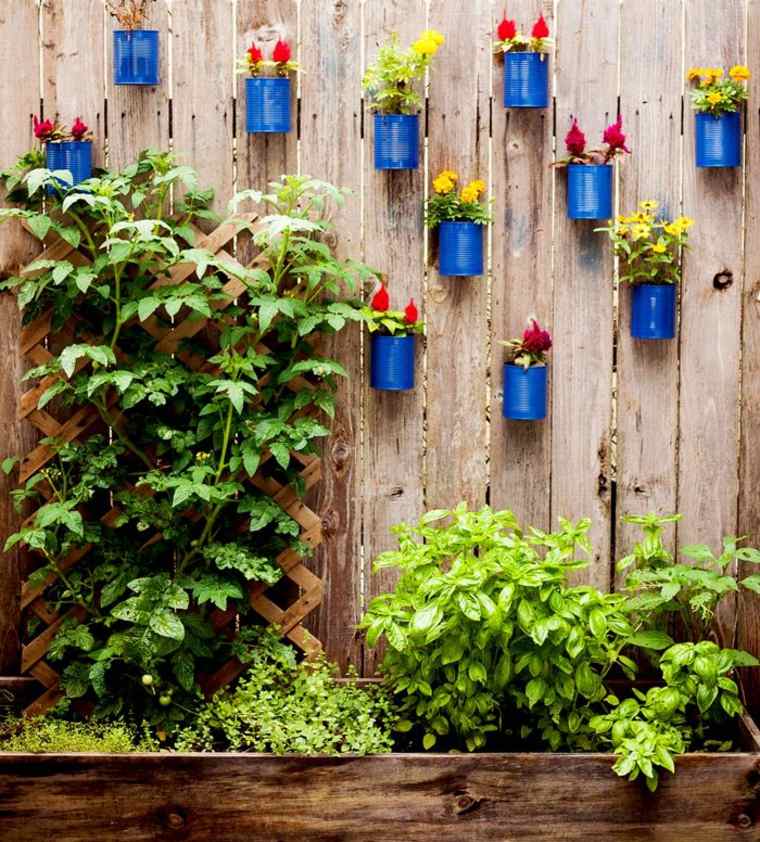 DIY déco mur extérieur jardin fleurs pots