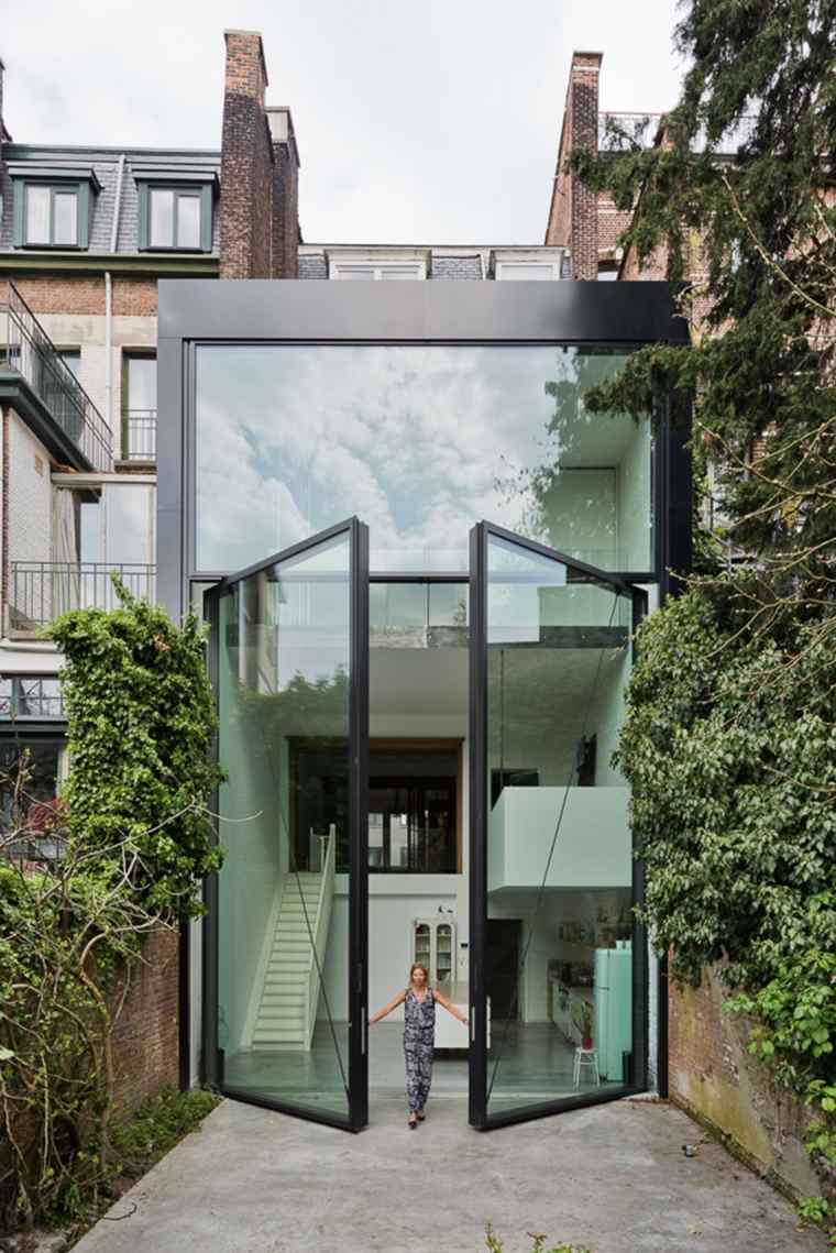 portes d'entrée design verre moderne design extérieur idée 