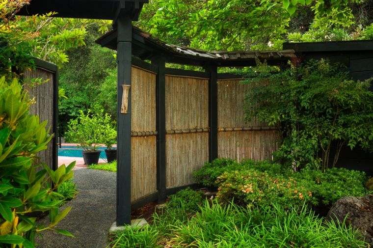 jardins japonais photos cloture bambou