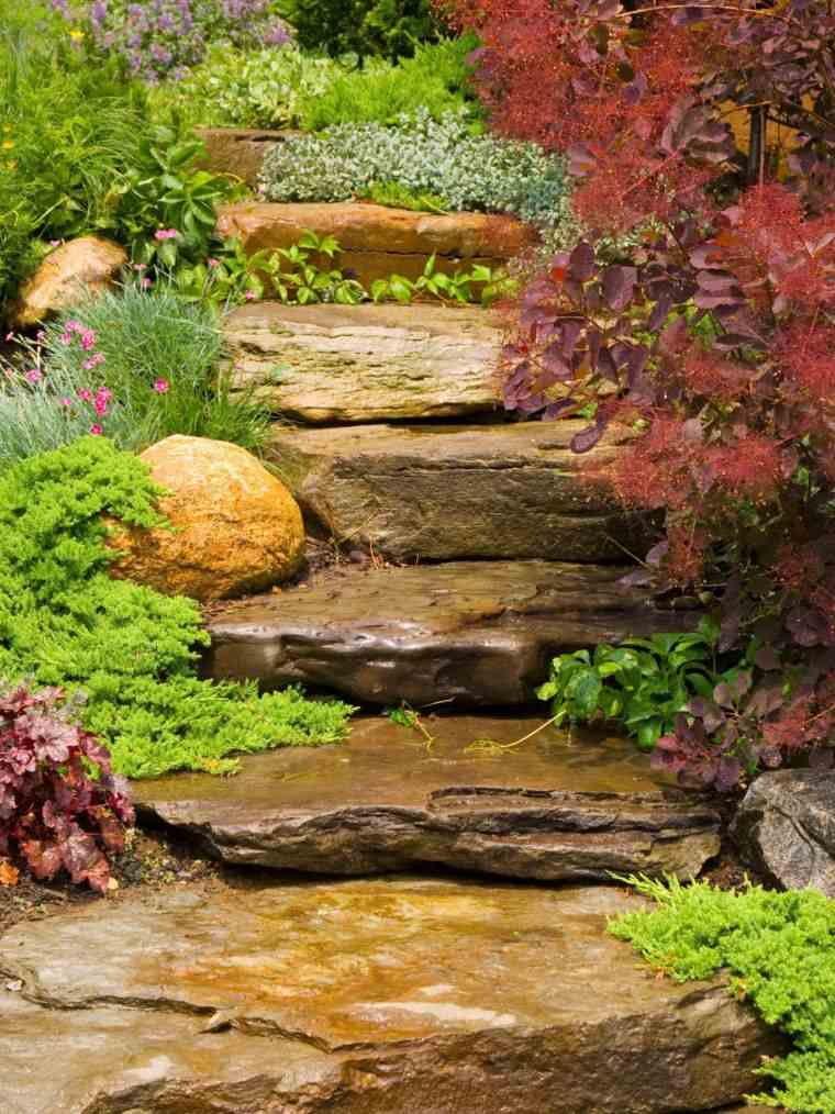 jardin paysager escalier pierre deco exterieur