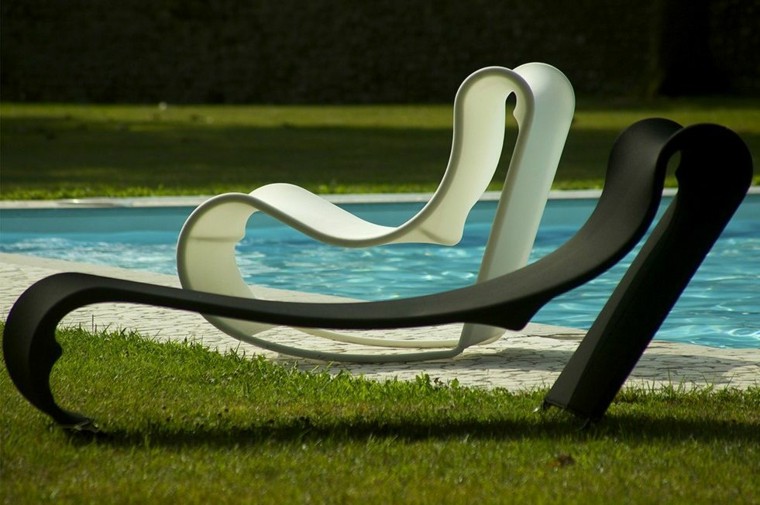 jardins contemporains idee chaise longue moderne 