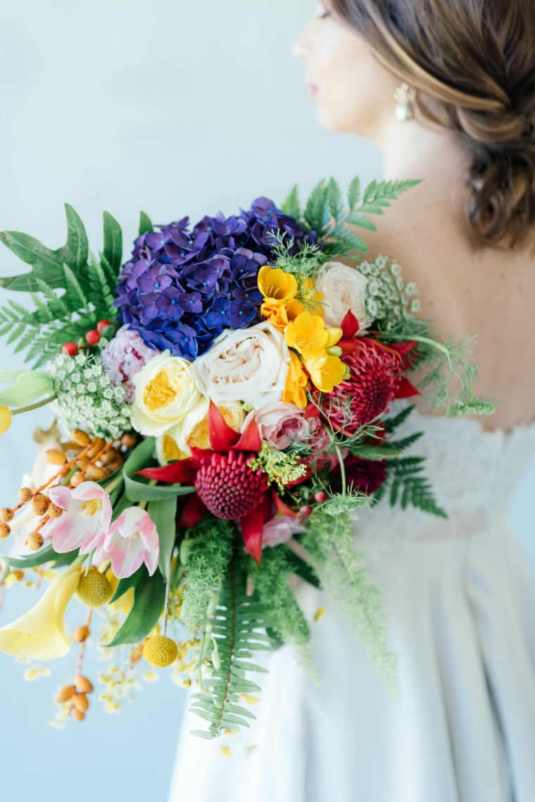 bouquet couleurs fleurs idée mariée mariage thème