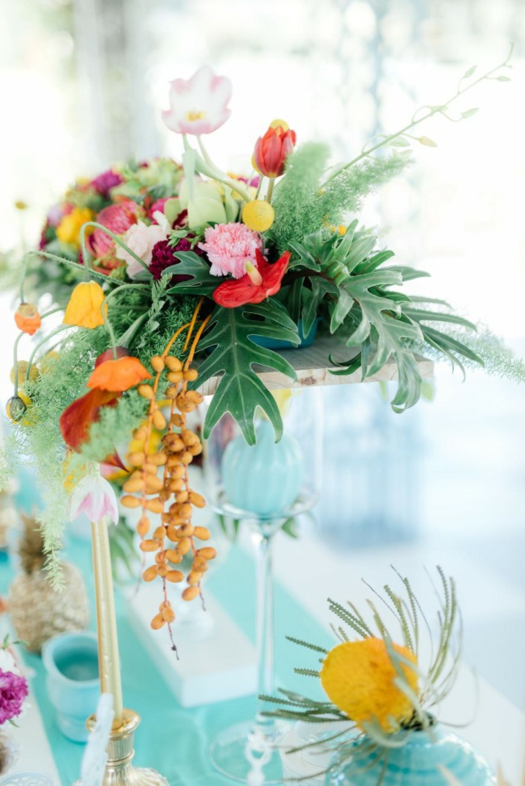 mariage décoration florale idée fruits exotique déco