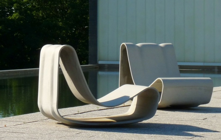 meubles en béton fauteuil original idee terrasse