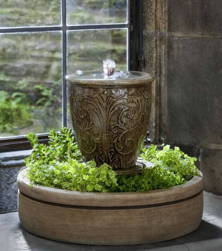 fontaine eau mini bassin plantes