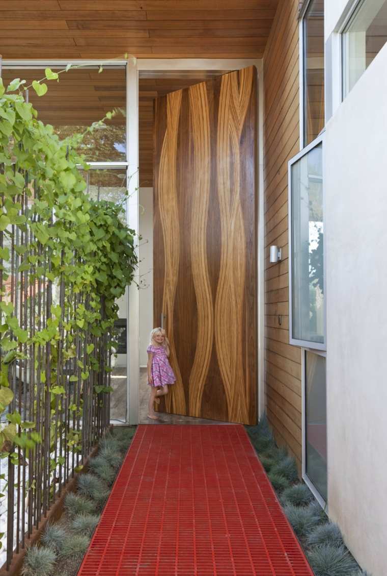 portes d'entrée bois design aménager extérieur 