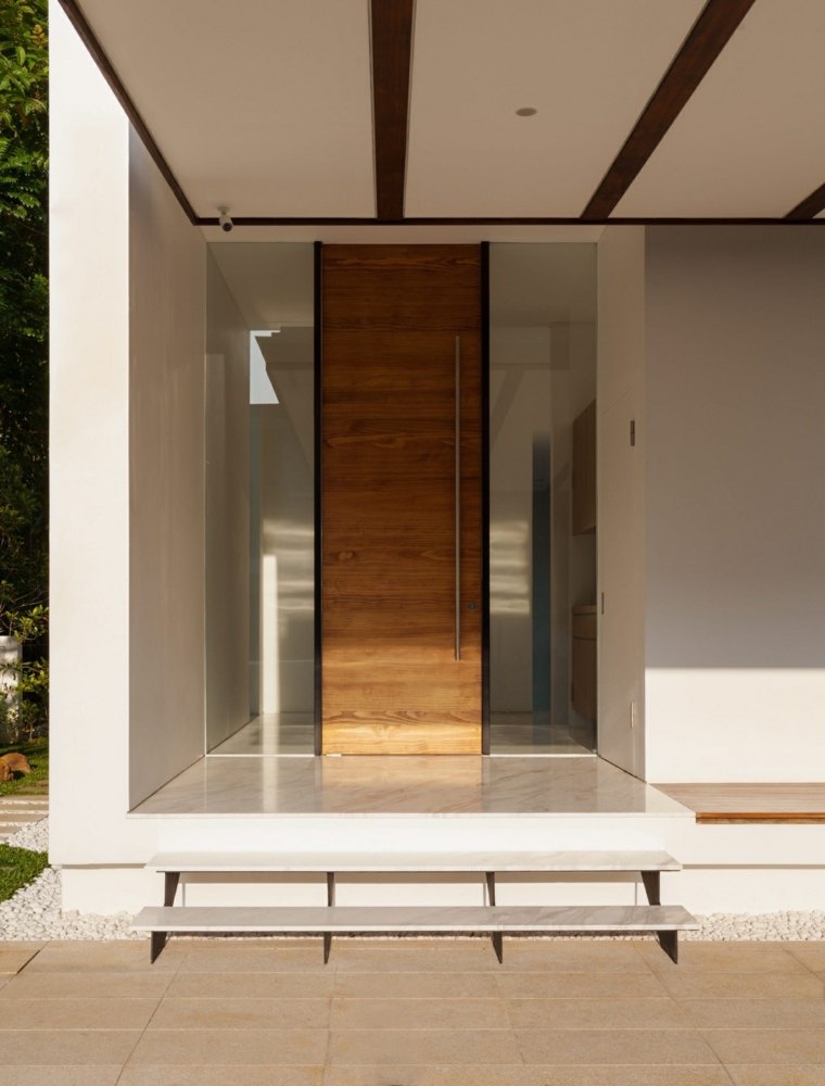portes d'entrée bois design idée aménager espace moderne design
