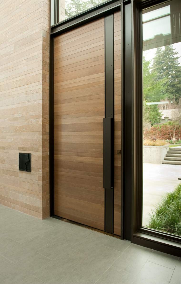 porte d'entrée bois idée maison aménager espace design