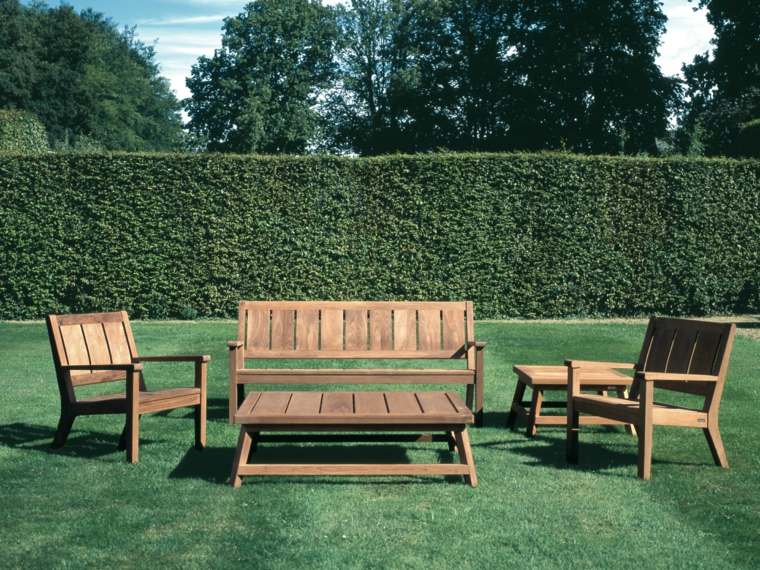 banc de jardin bois teck design fauteuil chaise extérieure idée 