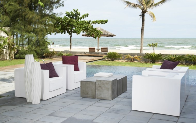 tables de jardin exterieur meubles salon beton