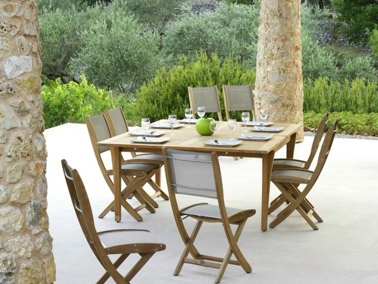 table pliante jardin bois mobilier aménagement extérieur jardin idée