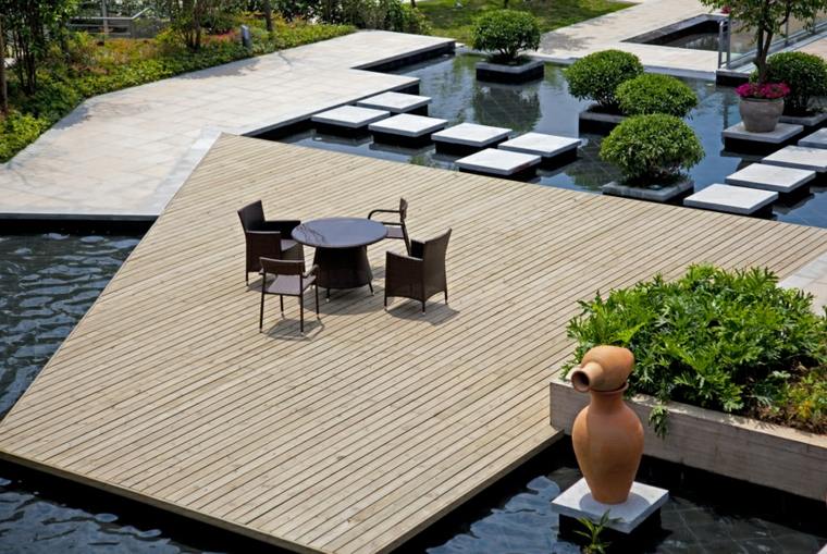 decoration terrasse bois piscine moderne design
