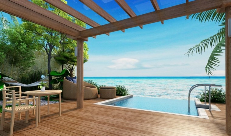 terrasse bois piscine idee exterieur maison deco design 