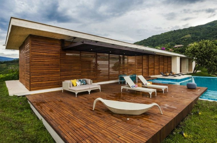 terrasse bois piscine amanegement exterieur design