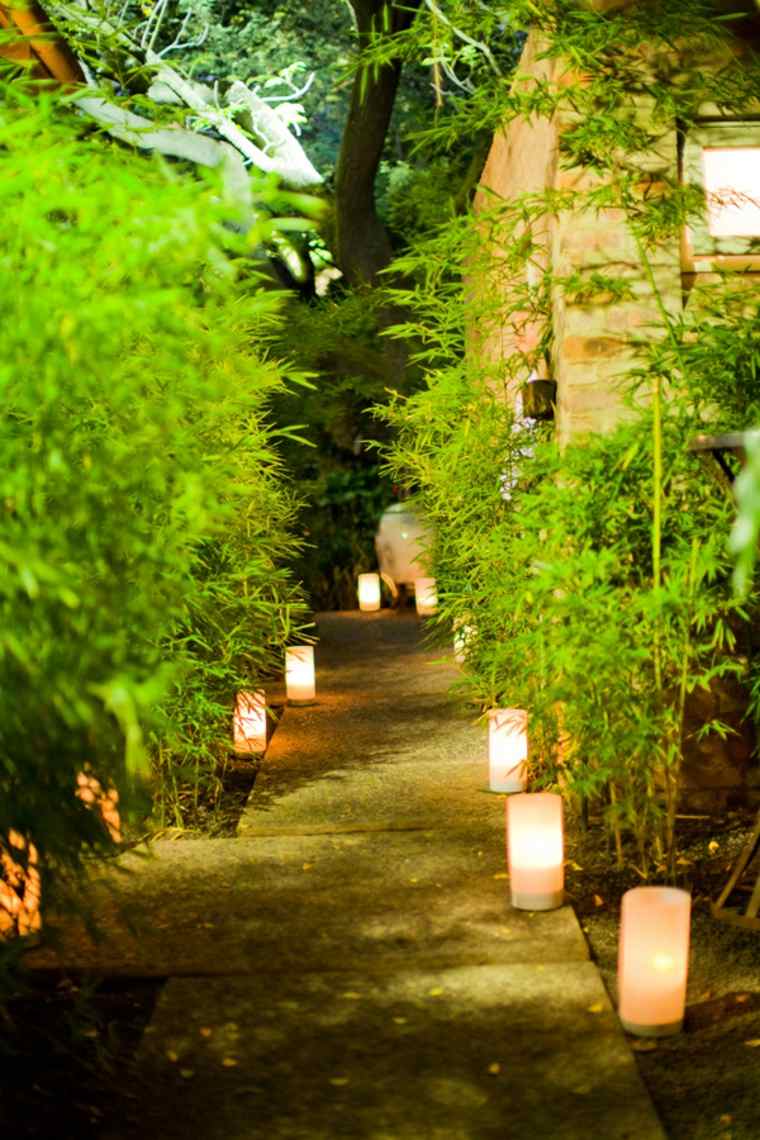 allée jardin déco romantique extérieur bougies idées