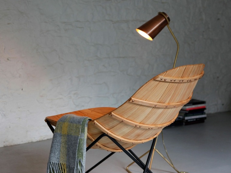 fauteuil en bois design salon aménager déco lampe idée 