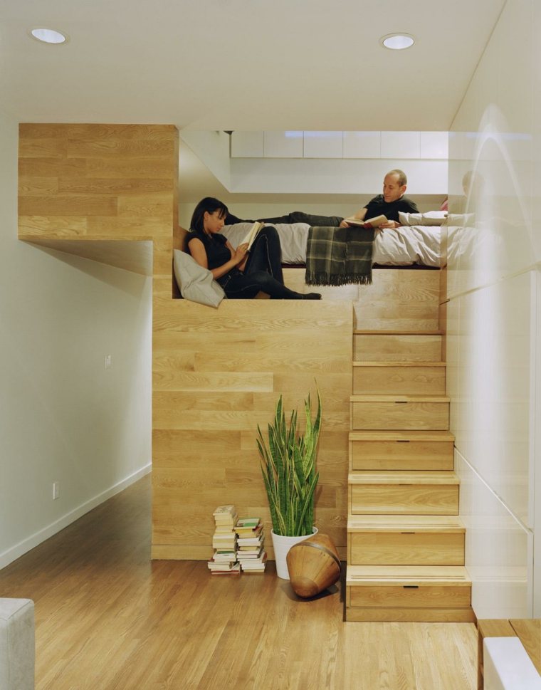 mini studio design bois idée aménager petit espace 