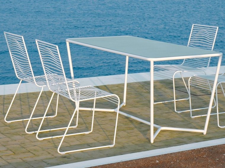 table en acier jardin design 