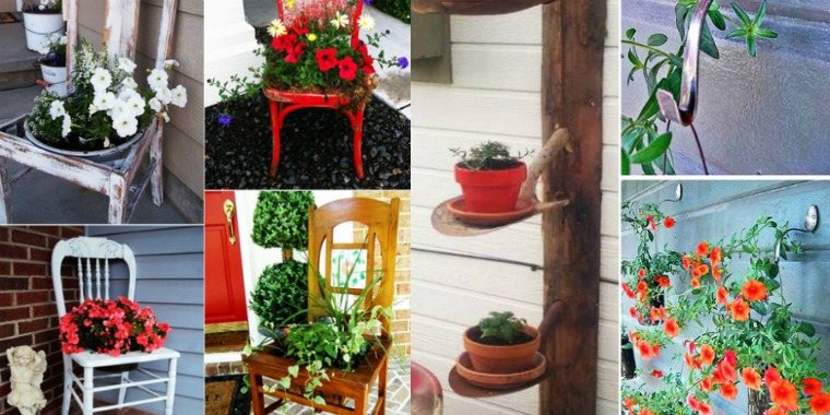 déco jardin plante chaise bois idée recyclage 