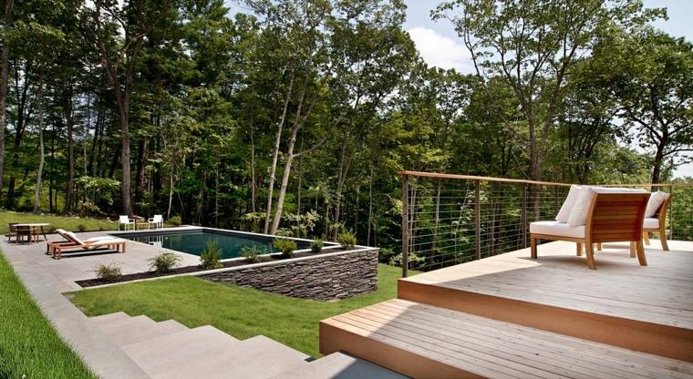 idee jardin paysager terrasse amenagement piscine