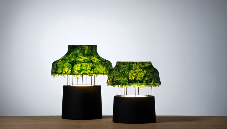 lampe à pied design moderne abat-jour algues idée design 