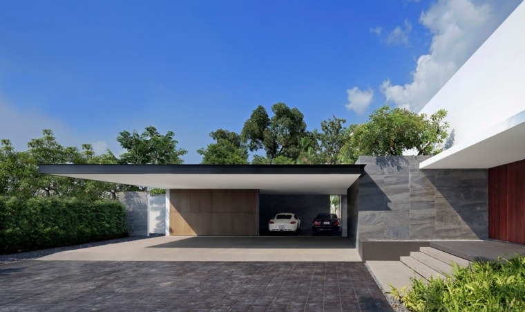 maison design avec auvent pour garage