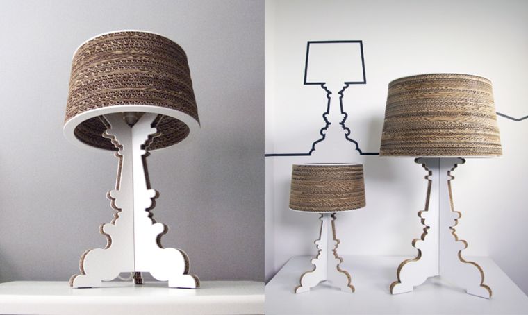 objet design salon style moderne lampe carton 