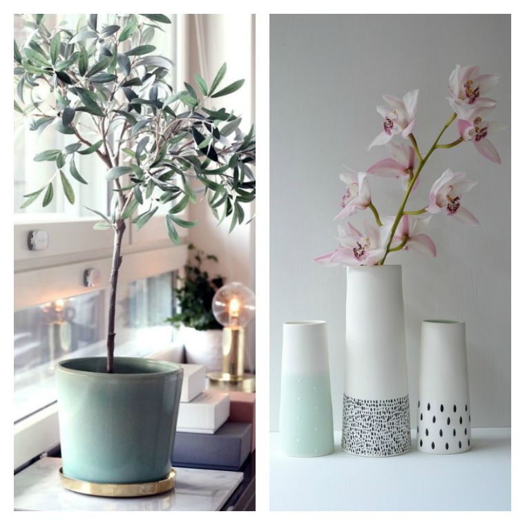 vert pale pot pour plante design vase 