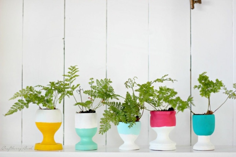 pots de fleurs colorés idée design salon déco