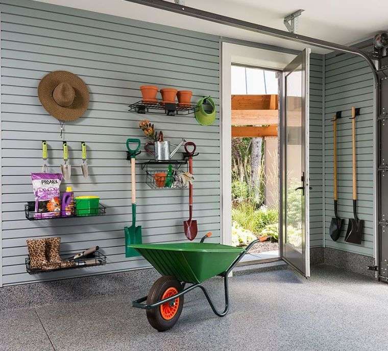 rangement jardinage outils garage
