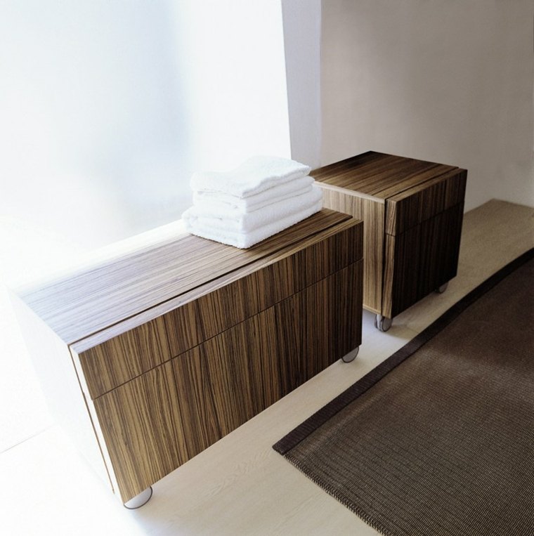 meuble salle de bain design moderne bois idée aménager