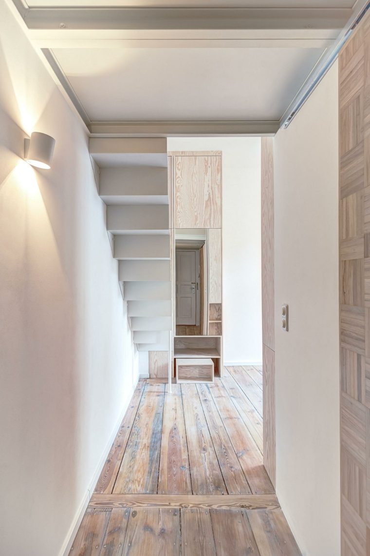 idée design appart petit espace aménager couloir moderne