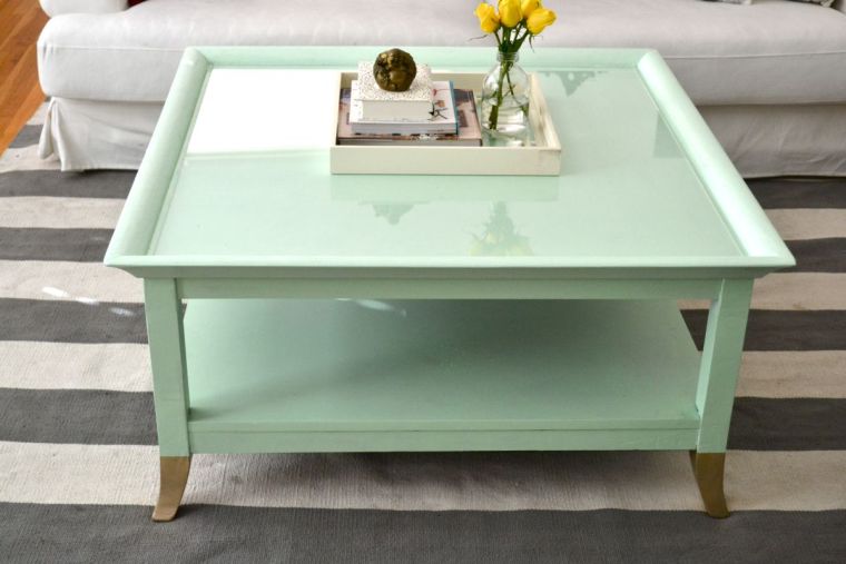 vert menthe peinture meuble table salon
