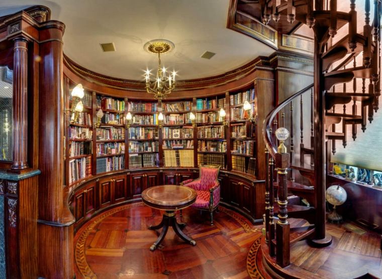 intérieur moderne tendance idée fauteuil table basse bois bibliothèque