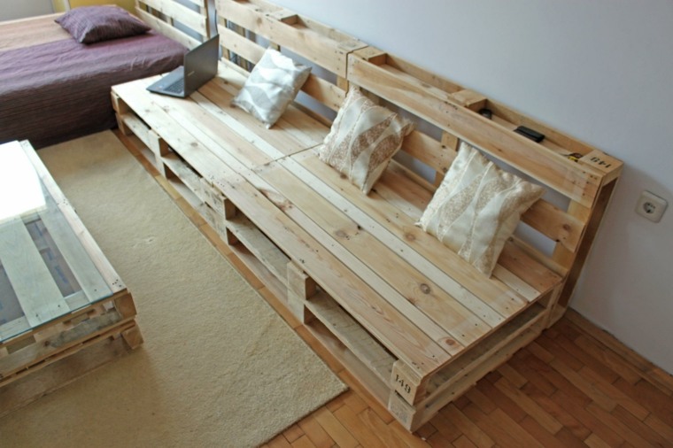 canapé diy palettes bois meubles idée table basse 