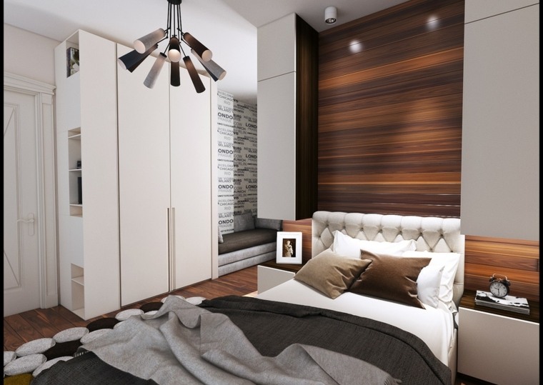 chambre design meuble bois idee decoration moderne