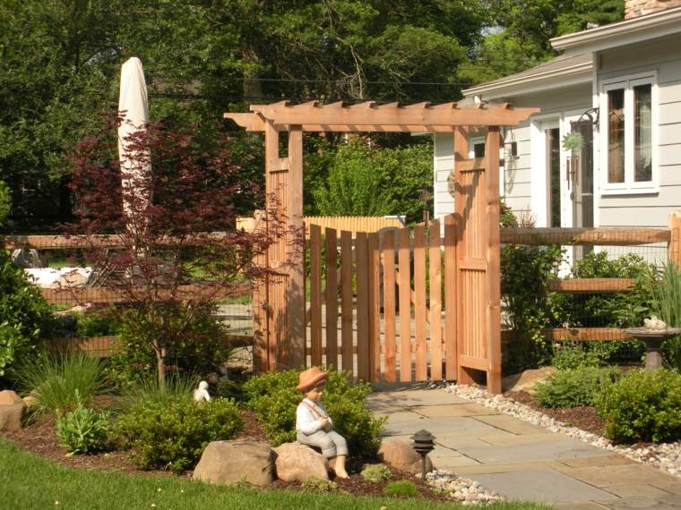 clôture avec portail bois