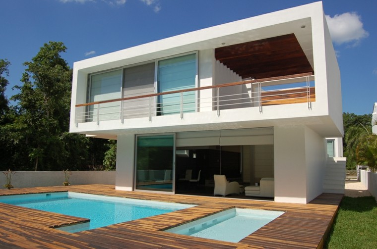 couvrir une terrasse en bois idees piscine design moderne