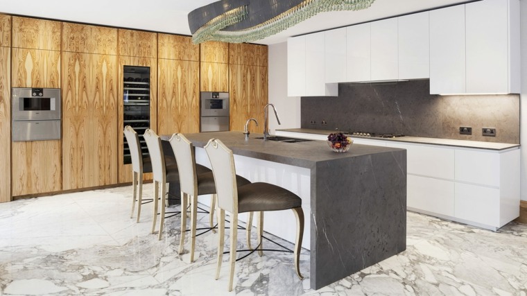 déco pierre marbre cuisine meuble moderne