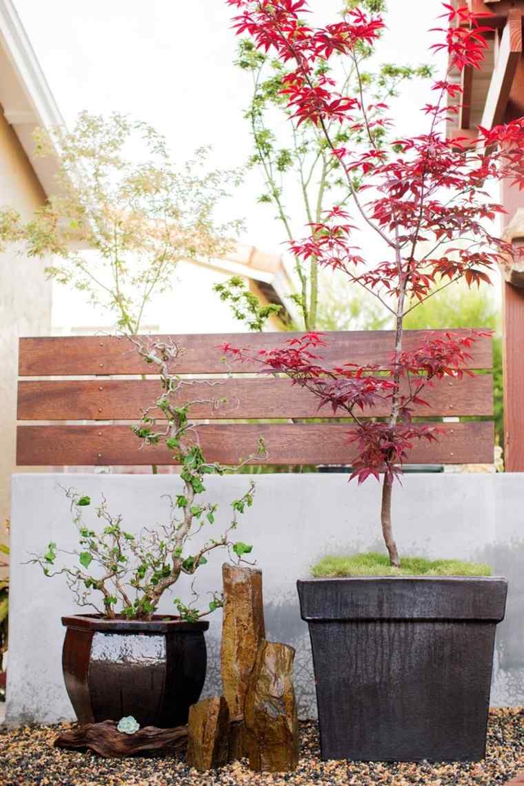 déco jardin zen extérieur plantes pots