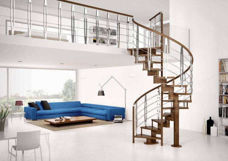 escalier intérieur bois colimacon idee