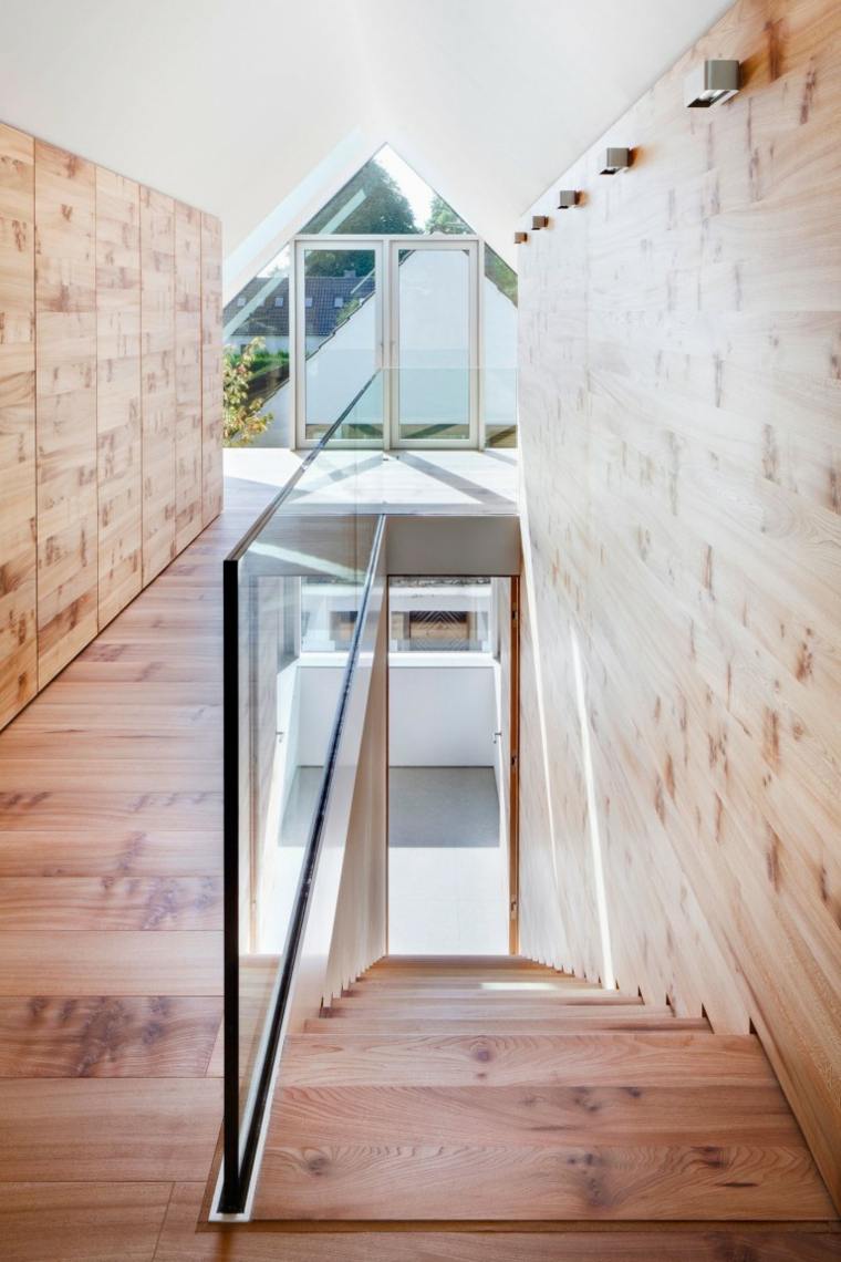 escalier design interieur verre maison moderne deco bois